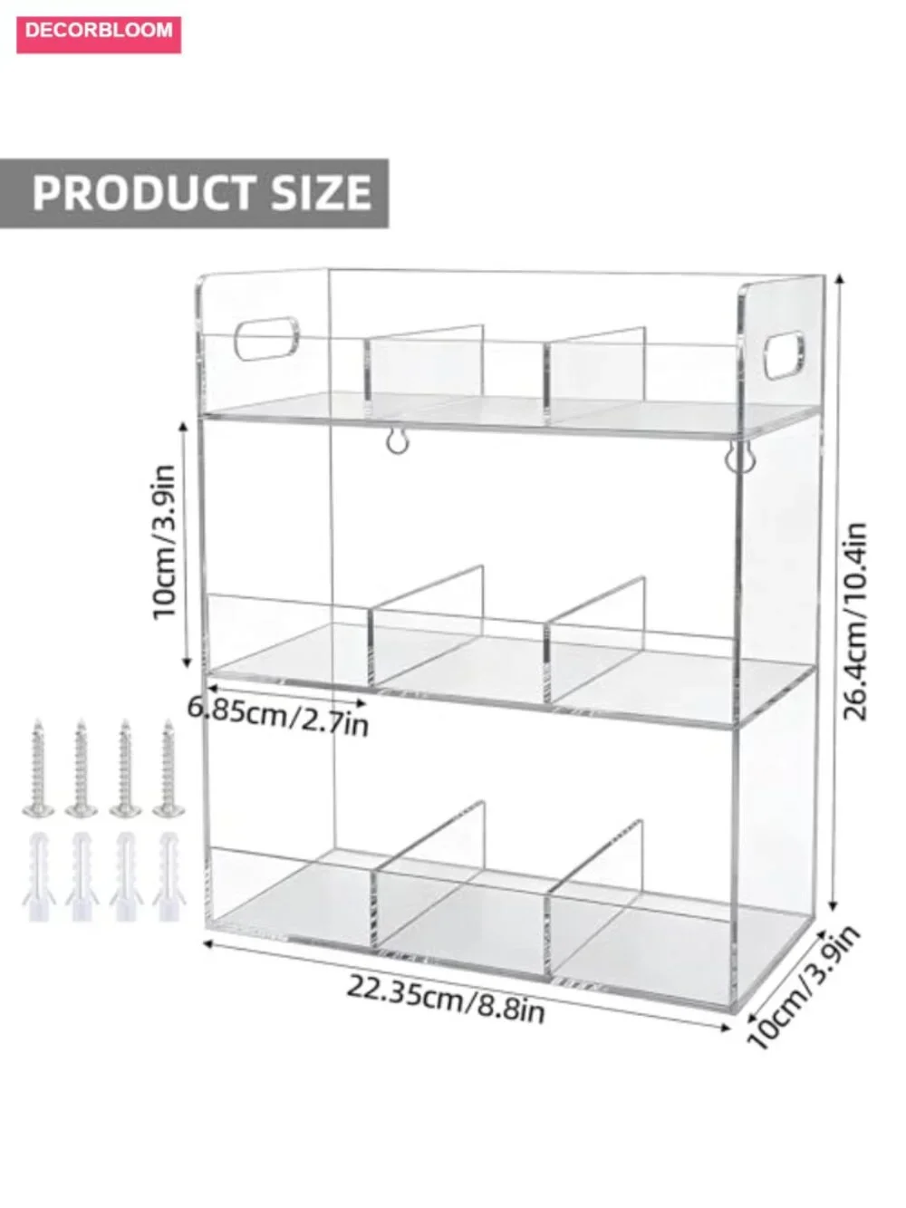 Acrylic Tea Bag Organizer, 3 Layer Countertop Storage for 150-170 Tea Bags, No